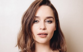 face, actress, auburn hair, girl, blue eyes, Emilia Clarke