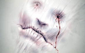 nose, horror, blood, artwork, creepy, digital art