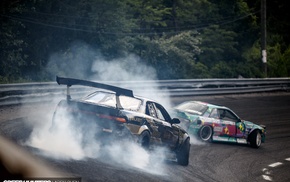 drift, Silvia, Nissan, Nissan S13, car, smoke
