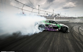 smoke, car, drift
