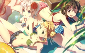 anime girls, Yuuki Tatsuya, original characters, bikini