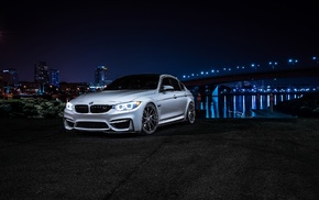 BMW, car, night