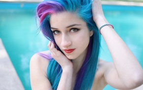armpits, swimming pool, pink hair, blue hair, pale, Fay Suicide
