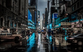 cityscape, car, city, street, New York City, motion blur