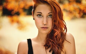 piercing, redhead, pierced nose, girl, orange hair, face