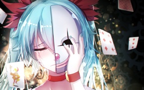 Hatsune Miku, tears, Vocaloid, mask, anime girls