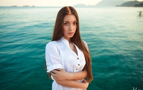 sea, girl, model, portrait, face