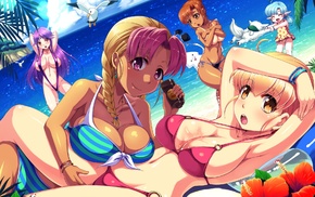 anime, bikini, ecchi, original characters, anime girls