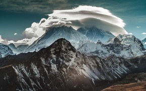 nature, Himalayas, snowy peak, landscape, mountain, clouds