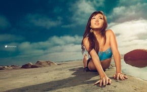 beach, bikini, model, girl, Asian