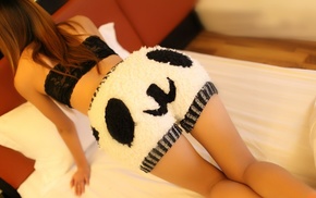 ass, in bed, panda