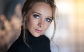 Dasha Shovkoplyas, blue eyes, portrait, face, girl, model