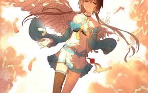 anime girls, Vocaloid, wings, Luo Tianyi