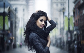 face, brunette, portrait, model, girl, long hair