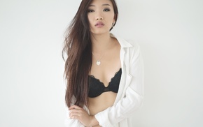 lingerie, model, face, long hair, girl, Asian