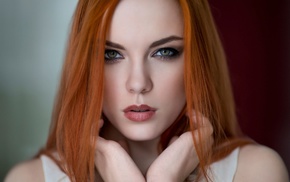 airbrushed, model, green eyes, face, redhead, Zara Axeronias