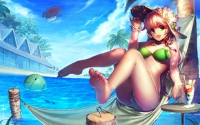 anime, original characters, swimwear, bikini, anime girls