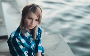 model, girl, blonde, portrait, face