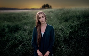 portrait, model, face, brunette, girl, long hair