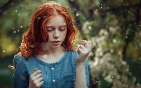 face, redhead, model, portrait, girl