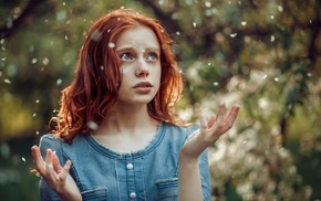redhead, girl, portrait, face, model