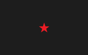 black background, simple background, stars, minimalism, red, simple