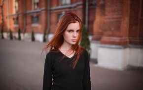 long hair, face, girl, redhead, portrait, model
