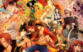 Brook, Nico Robin, Shanks, Nami, Trafalgar Law, One Piece