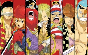One Piece, Usopp, Sanji, Nico Robin, Monkey D. Luffy, Franky