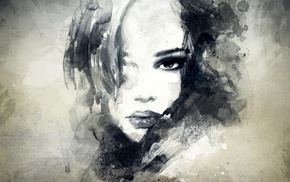 girl, portrait, artwork