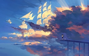 clouds, airships