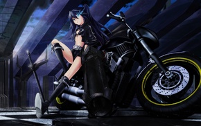 Black Rock Shooter, girl with bikes, anime, anime girls