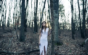 girl, forest
