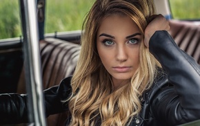 blonde, portrait, model, face, girl