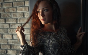 portrait, redhead, model, girl, face