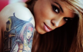 tattoo, Arabella Drummond, model, nose rings