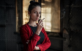 Alla Berger, cigars, girl, model, Georgiy Chernyadyev, portrait