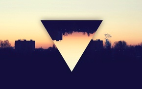 dark, Illuminati, triangle, city