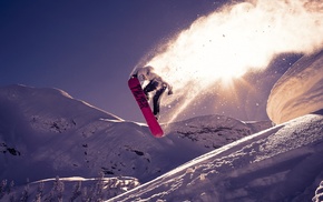 snowboards, mountain