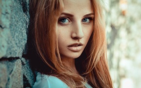redhead, portrait, model, face, girl