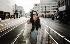 model, girl, city, portrait