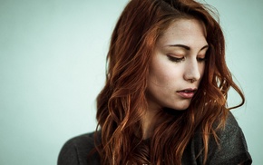 portrait, redhead, nose rings, model, girl, face