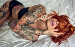 tattoo, redhead, girl