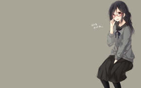 anime girls, original characters, anime, simple background, Yamasuta, black hair