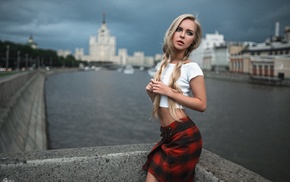 girl, river, skirt, Georgiy Chernyadyev, model, looking away