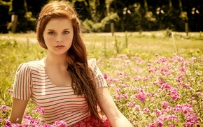 blue eyes, girl, model, redhead