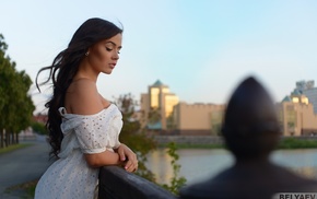 long hair, model, portrait, face, girl, dress