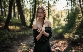 model, portrait, girl outdoors, girl, dress