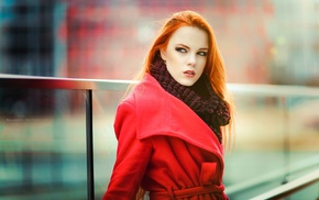 face, portrait, girl, redhead, model