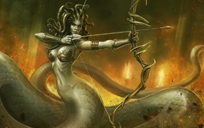 Medusa, fantasy art, Dota 2, artwork